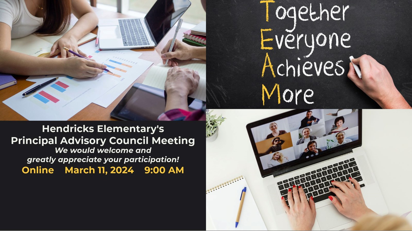 Hendricks Principal's Advisory Council Online Meeting